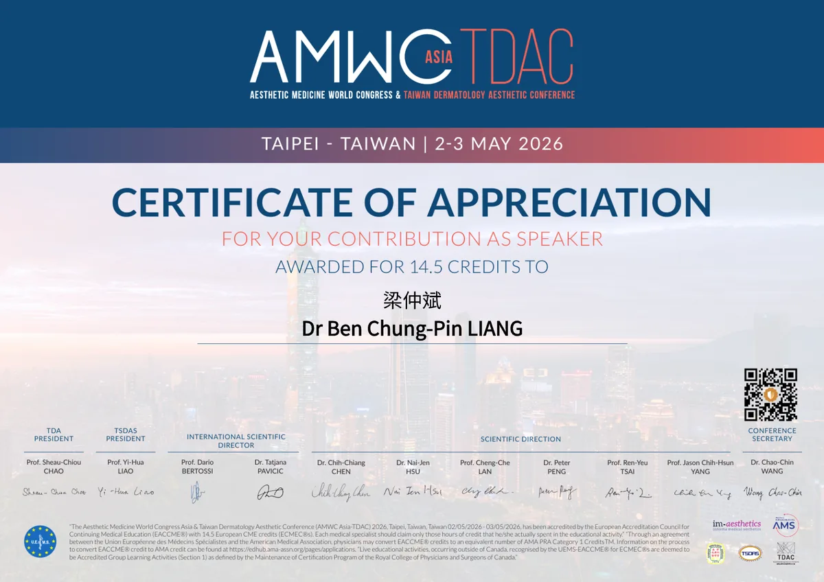 AMWC Asia-TDAC 2026 Speaker Certificate