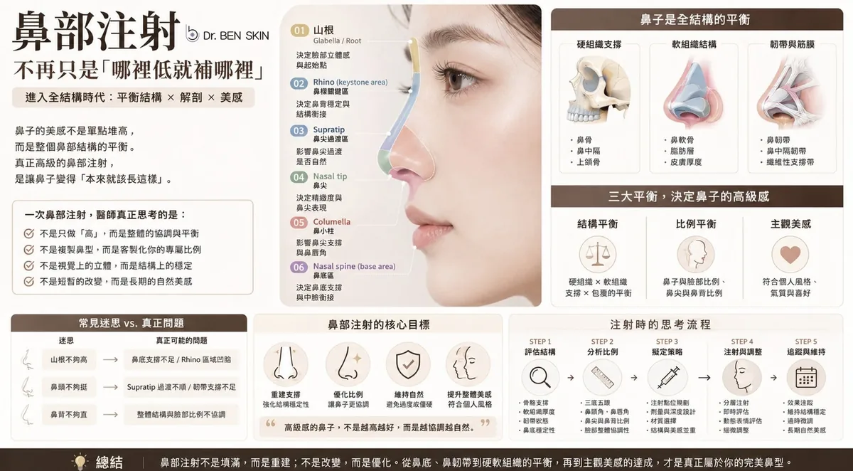 鼻整形下一個時代：從單點塑形到全結構美學資訊圖