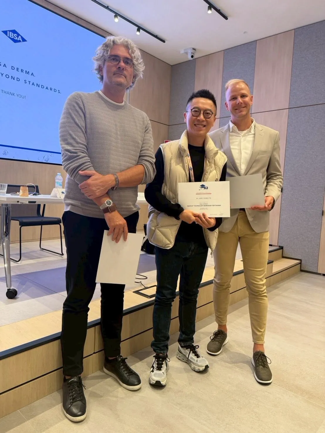 IBSA DERMA NAHYCO Technology Workshop 證書合影